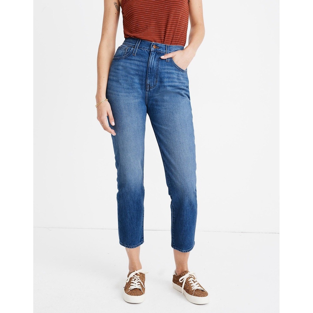 Madewell Mom Jeans Women's 28 Blue High Rise Straight Leg Vintage Wash Denim